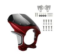 Motorcycle Red White Front Headlight Fairing Windshield For HO&NDA CB400 Universal 7inc Headlamp Windscreen ABS Guide Cover Winds Deflectors Fittings