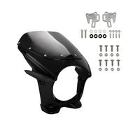 Motorcycle Red White Front Headlight Fairing Windshield For HO&NDA CB400 Universal 7inc Headlamp Windscreen ABS Guide Cover Winds Deflectors Fittings