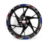 Motorcycle Reflective Wheel Rim Stripe Sticker Front Rear Full Set Decal for Yamaha MT 07 2020 2021 Wheel hub Sticker(Color6)