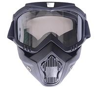 Motorcycle Removable Face Mask With Riding Goggles Mouth Filter Adjustable Non-Slip Strap Windproof For Desert Offroad Riding Racing Fits Men Women Valentine's Day - Transparent Lenses