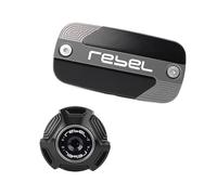 Motorcycle Reservoir Cover Guard For Rebel 1100 500 300 CMX CMX500 Motorcycle Accessories Front Brake Fluid Reservoir Cover Engine Oil Filler Cap(Grey Combo (2 pcs))