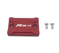 Motorcycle Reservoir Cover Guard For YZF R15 V3 2017 2018 2019 2020 1 Pair Motorcycle Front Brake Reservoir Fluid CNC Tank Cover Oil Cup Caps(Red-R15 V3)