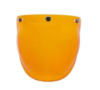 Motorcycle Retro 3-Snap Helemt Bubble Visor Flip Up Down Shield for Open Face 3/4 Helmets (Clear)(Amber)