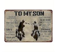 Motorcycle Retro Metal Tin Signs, Biker Dad To My Son, Vintage Tin Sign Funny Wall Art For Home Bar Cafe Garage Home Kitchen Gym Boxing Club Fitness Club Wall Poster Sign Metal Tin Sign 6x8 Inch