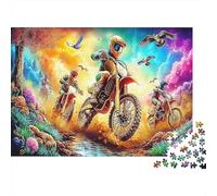 Motorcycle Ride 1000 Piece for Adults & Kids: Motocross Riders in Action Fun Present & Activity for Home & Wall Decor 38x26cm/1000pcs