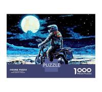 Motorcycle Rider Night Landscape 1000 Piece Jigsaw Puzzle for Adults Paper Relaxation Focus Home Decor 38x26cm/1000pcs