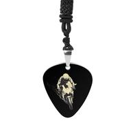 Motorcycle Rider Riding Guitar Pick Pendant Necklace for Acoustic Electric Bass Players Guitar Accessories Guitarist Gifts