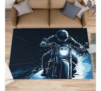 Motorcycle Riders Rugs Living Room 140x200cm Motorcycle Culture Area Rugs for Bedroom Extreme Sports Non Slip Printed Carpet for Bedroom Living Room Kitchen