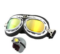 Motorcycle Riding Goggles - Pilot Eye Shield System, Adjustable Strap Dustproof Lens Frame, Protective Outdoor Vision maske, Wind Resistant Ride Eyewear Shell | Helmet Accessory For Riders Cyclist