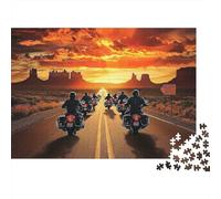 Motorcycle Road Trip 1000Pc for Adults Gifts: Desert Motorcycle Gang Educational Game Challenge & Brainteasing Activity 38x26cm/1000pcs