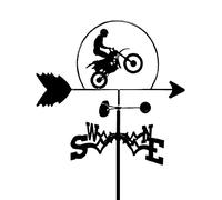 Motorcycle Roof Mount Weather Vanes Stainless Steel Weathervane Measuring Tools Weathercock with Anti-Rust Coating Satin Black for Outdoor Use