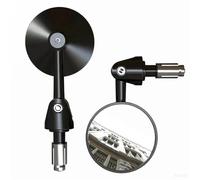 Motorcycle Round Rear View Mirrors 7/8" Handle Bar End Foldable Mirrors For MT07 MT09 MT10 FZ1/FZS1000 FZ6 FZ6R(BLACK 2)