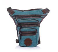Motorcycle Saddlebag Fanny Pack for Motorcycle Rider Outdoor Sports Canvas Travel Hiking Climb Fanny Pack Belt Hip Bum Bags Men Drop Leg Waist Bag(Light Blue)