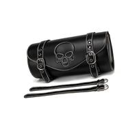 Motorcycle Saddlebag Vintage Tool Bag Skull Pattern PU Storage Bag Front Fork Handlebar Tool Easy Install Motorcycle