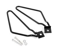 Motorcycle Saddlebags Bracket, 1 Set Premium Iron and Chrome Plated Saddlebag Brackets Easy Installation Black Auto Tuning for Cruiser and Touring Bikes