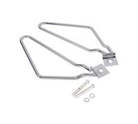 Motorcycle Saddlebags Bracket, 2x Motorcycle Saddlebags Mount Brackets Support Black Compatible with XL883/1200 HD1450/1584 (Silver)