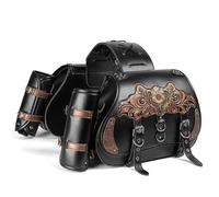 Motorcycle Saddlebags for Aprilia SXR 125 Scooter 2023 2024, Vintage Motorcycle Saddle Bag, Waterproof Leather Motorbike Travel Storage Bag, With Cup Holder,C