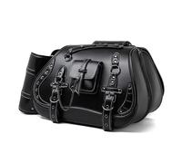 Motorcycle Saddlebags for Peugeot Geopolis 300 2012, Vintage Motorcycle Saddle Bag Leather Side Tail Bag, Waterproof Motorbike Saddle Bags with Cup Holder,D
