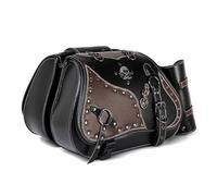 Motorcycle Saddlebags for Peugeot Vivacity Electric 2012, Vintage Motorcycle Saddle Bag Leather Side Tail Bag, Waterproof Motorbike Saddle Bags with Cup Holder,C
