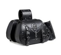 Motorcycle Saddlebags for Yamaha T MAX 2012-2014, Vintage Motorcycle Saddle Bag Leather Side Tail Bag, Waterproof Motorbike Saddle Bags with Cup Holder,A