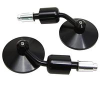 Motorcycle Scooter Handlebar Bar End Mirrors Side Rear View BLACK with Convex Glass for 22mm 7/8 inch Handlebars