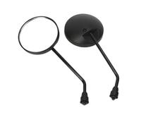 Motorcycle Scooter Mirrors Rear View Mirror M8 M10 Round Oval Convex Black A Pair(M8)