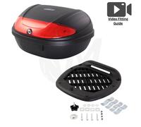 Motorcycle Scooter Top Box 52L Luggage Universal Fitting Plate Can Fit 2 Helmets