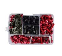 Motorcycle Screw Compatible With For KLE650 KLE For 650 Motorcycle Fairing Screws Kit Nut Clips Windshield Windscreen Bolts Kits(Red)