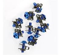 Motorcycle Screw parts For H-ONDA For Kawasaki 10 Pcs/Set M6 6mm Motorcycle Fairing Bolts Fastener Spring Nuts Screw Bolt And U Type Clips(Blue)