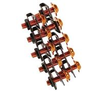 Motorcycle Screw parts For H-ONDA For Kawasaki 10 Pcs/Set M6 6mm Motorcycle Fairing Bolts Fastener Spring Nuts Screw Bolt And U Type Clips(Orange)