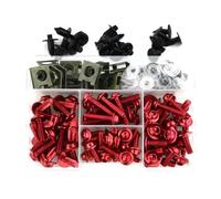 Motorcycle Screws and Bolts Compatible With Kawasaki Ninja ZX-6R ZX10R ZX-14R ZZR1400 ZZR 600 CNC Aluminum Fairing Bolt Screws Kit(Red)