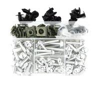 Motorcycle screws Compatible With For Ninja 300 For Ninja 400 For Ninja 650 Motorcycle Fairing Bolts Screws Kit Nut Clips(Silver)