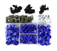 Motorcycle screws Compatible With For Ninja 300 For Ninja 400 For Ninja 650 Motorcycle Fairing Bolts Screws Kit Nut Clips(Blue)