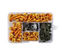 Motorcycle screws Compatible With For YZF-600 R6 R1 R6S R3 155PCS Motorcycle Fairing For Bolt Screw Nut Kits Motorbike Fasteners Bolts Nut Clips Kit(Yellow)