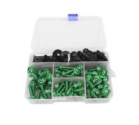 Motorcycle screws Compatible With Suzuki For Gsxr600 Gsxr750 Gsxr1000 195PCS Motorcycle Washers Nuts Screws Assortment Motorbike Mechanical Parts(Green)