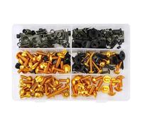Motorcycle screws For ZX10R ZX12R ZX14 ZX14R ZX6R ZX7R ZX9R ZZR600 253pcs Motorcycle For M5 M6 Bolts Screws Washers Clips Fairing For Bolt Kit(Yellow)