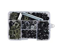 Motorcycle screws Universal 177pcs Motorcycle Aluminum Complete Fairing Bolts Kit Motorbike Fasteners Bolts Nut Clips Kit(Black)