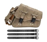 Motorcycle Seat Bag Universal Motorcycle Saddle Bags PU Leather Tool Bag W/Water Bottle Holder Cafe Racer Luggage Bag Waterproof For Cruiser Custom Tank(B)
