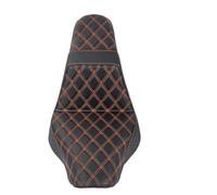Motorcycle seat covers Motorcycle Two-Up Driver Passenger for Seat Rider Saddle Front Rear for For Harley Softail for Fat for Boy Breakout(Orange Line Seat)