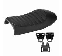 Motorcycle Seat PU Leather Vintage Cafe Racer Refit Flat Saddle Cushion for CG125 GN CG CB400SS CB500 CB750 SR400 SR500 XJ XS Brown Black Easy Install (Style B)
