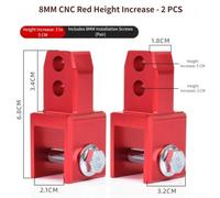 Motorcycle Shock Extender 2PCS Alloy 5cm Height(Red) | CNC machined alloy, 5cm lift, rust resistant, easy install, off-road compatible