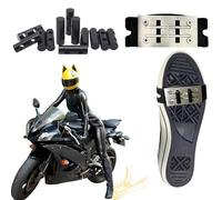 Motorcycle Shoes Cover Boot Flint Pad Sliders Sole Friction Flame Spark Footwear Accessory Spark Plates Outdoor Tool (10 * Flint Pad (NO Shoe Cover))