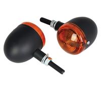 Motorcycle Short Stem Bullet Indicators With Black Body And Amber Lens