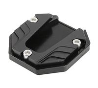 Motorcycle Side Bracket Pad, General Aluminium Alloy Anodic Oxidation Paint Motorcycle Side Stand Plate Pad, 5.4x5.7cm Motorcycle Kickstand Extender with Hexagon Wrench(Black)