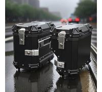 Motorcycle Side Case Avoiding Exhaust Pipe 35L Storage Box For Motorcycles Waterproof & Sturdy Luggage With Exhaust Clearance Design(Black)