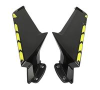 Motorcycle Side Fairing Wing For CBR1000RR 2008-2017 Motorcycle Fixed Wind Wing Rearview Mirror Wind Flow Front Fairing Side Spoiler Winglets(Bright black yellow)