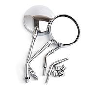 Motorcycle Side Mirror Chrome Round Rear View Mirror for Motorcycle Scooter ATV Cafe Racer Bobber Chopper