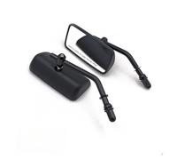 Motorcycle Side Mirror For Softail For Deluxe Pair Black/Chrome Rectangle Motorcycle Rear View Mirrors Motorbike Parts(Black)