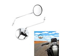 Motorcycle side mirror long stem 3.74 inch round rear view mirror 8MM screws for cafe racer bobber chopper scooter
