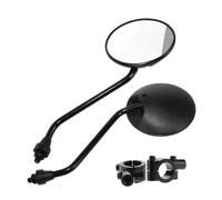 Motorcycle Side Mirror Pair Black Scooter Universal Motorbike Rear View Mirror 8mm Round Oval Convex Fit 22/25mm Handlebar Motorbike Parts(For 22mm handlebar)
